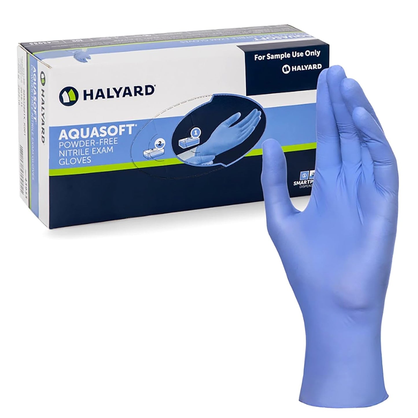 HALYARD AquaSoft Nitrile Exam Gloves - 3.1 mil Thickness for Precise Touch