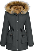 Women Winter Coats Fleece Lined Parka Jacket - Warm, Hooded