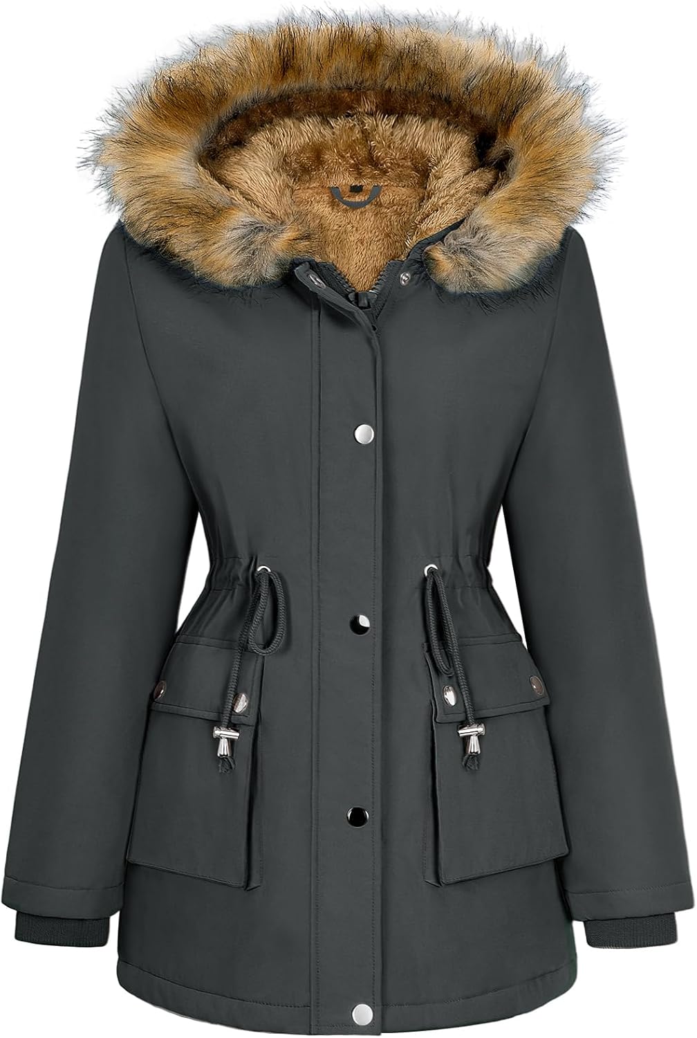 HEEKPEK Women Winter Coats Fleece Lined Parka Jackets Warm