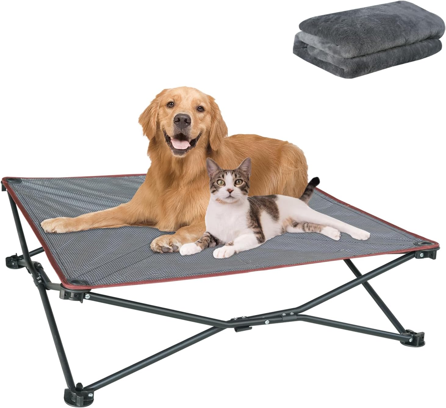 Foldable Dog Bed for Outdoor Use - Elevated Pet Cot with Comfort