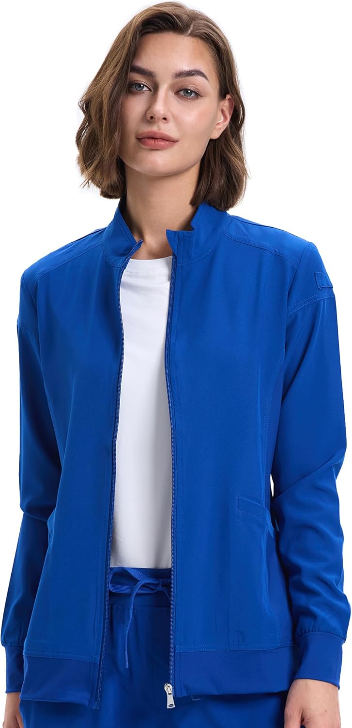 Scrub Jackets for Women: Zip Front Medical Jacket for Nurses
