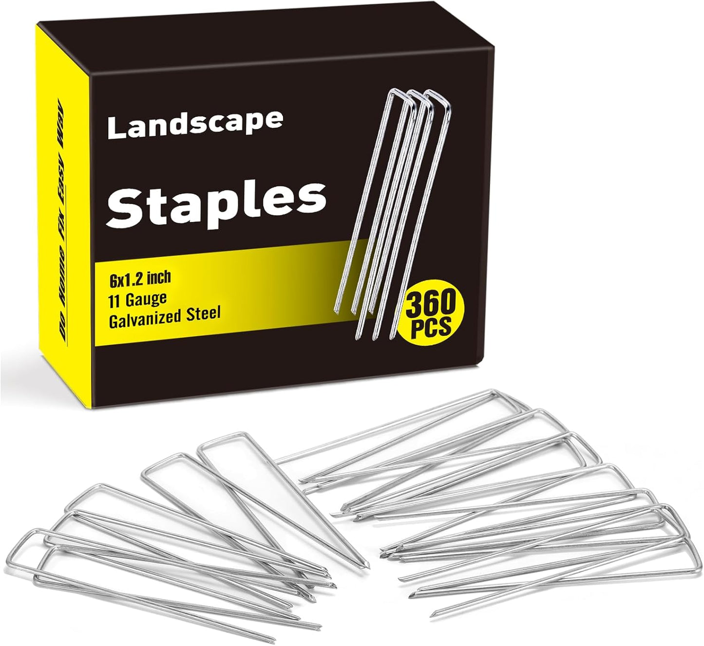 HongWay 360 Pack 6 Inch Landscape Staples for Garden Projects
