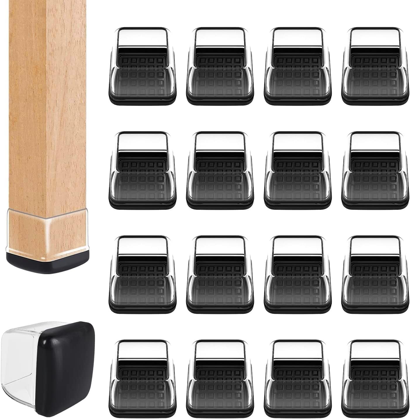Protect Floors Effortlessly: Teflon Chair Glides Set