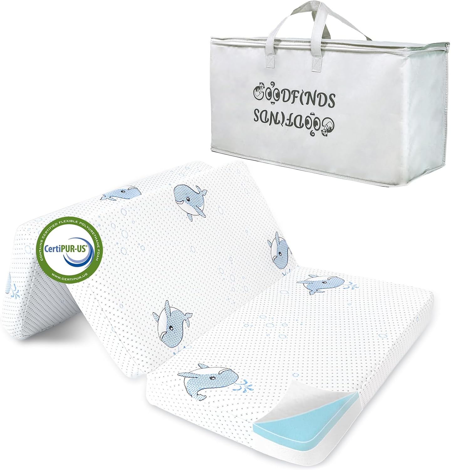 Pack and Play Mattress for Babies with Marine Whale Design