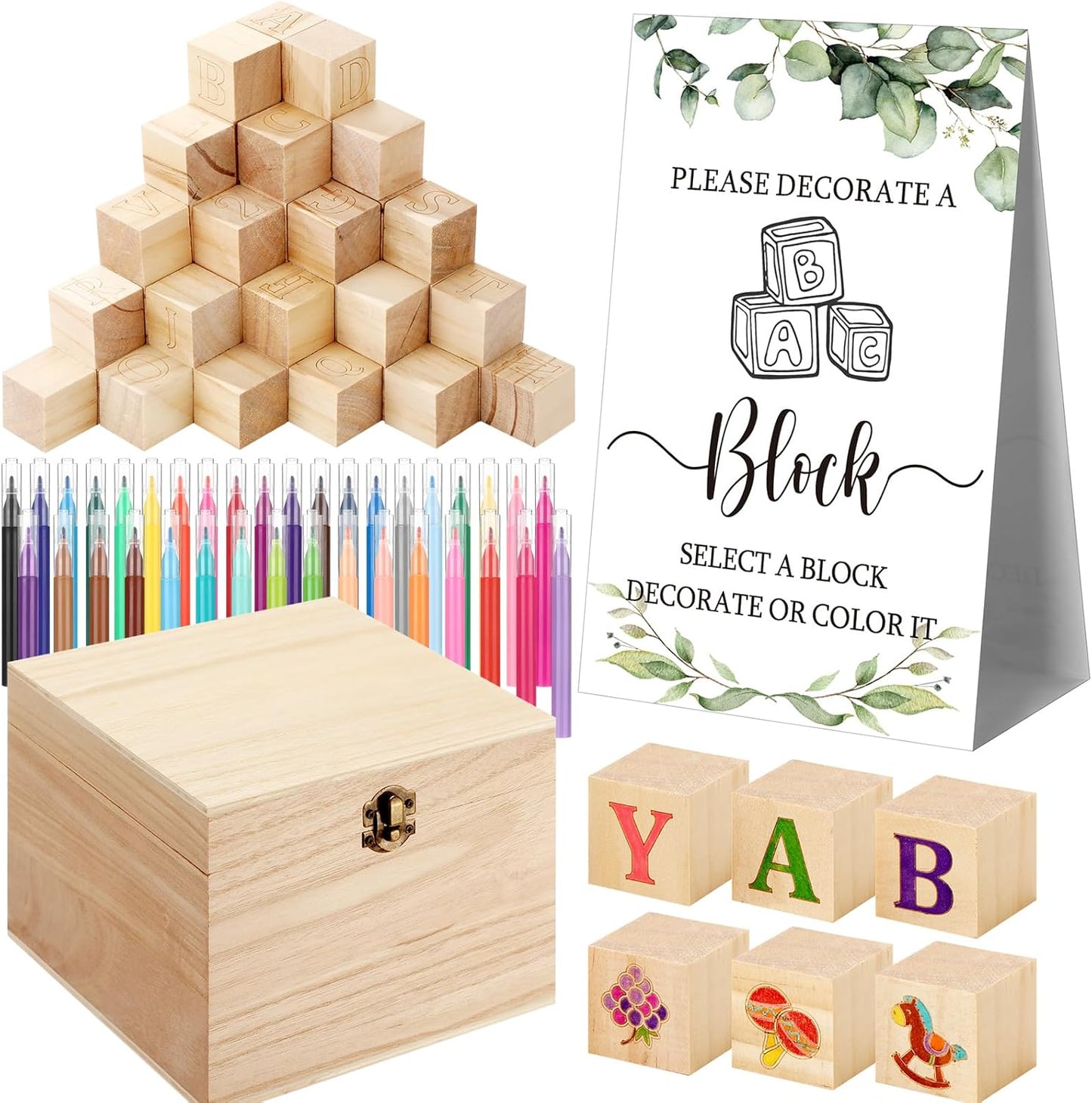 Marsui Baby Shower Blocks Game Kit for Fun Celebrations