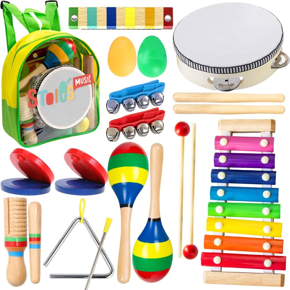 Stoie's Musical Toys for Toddlers 3-5, Fun Wooden Instruments