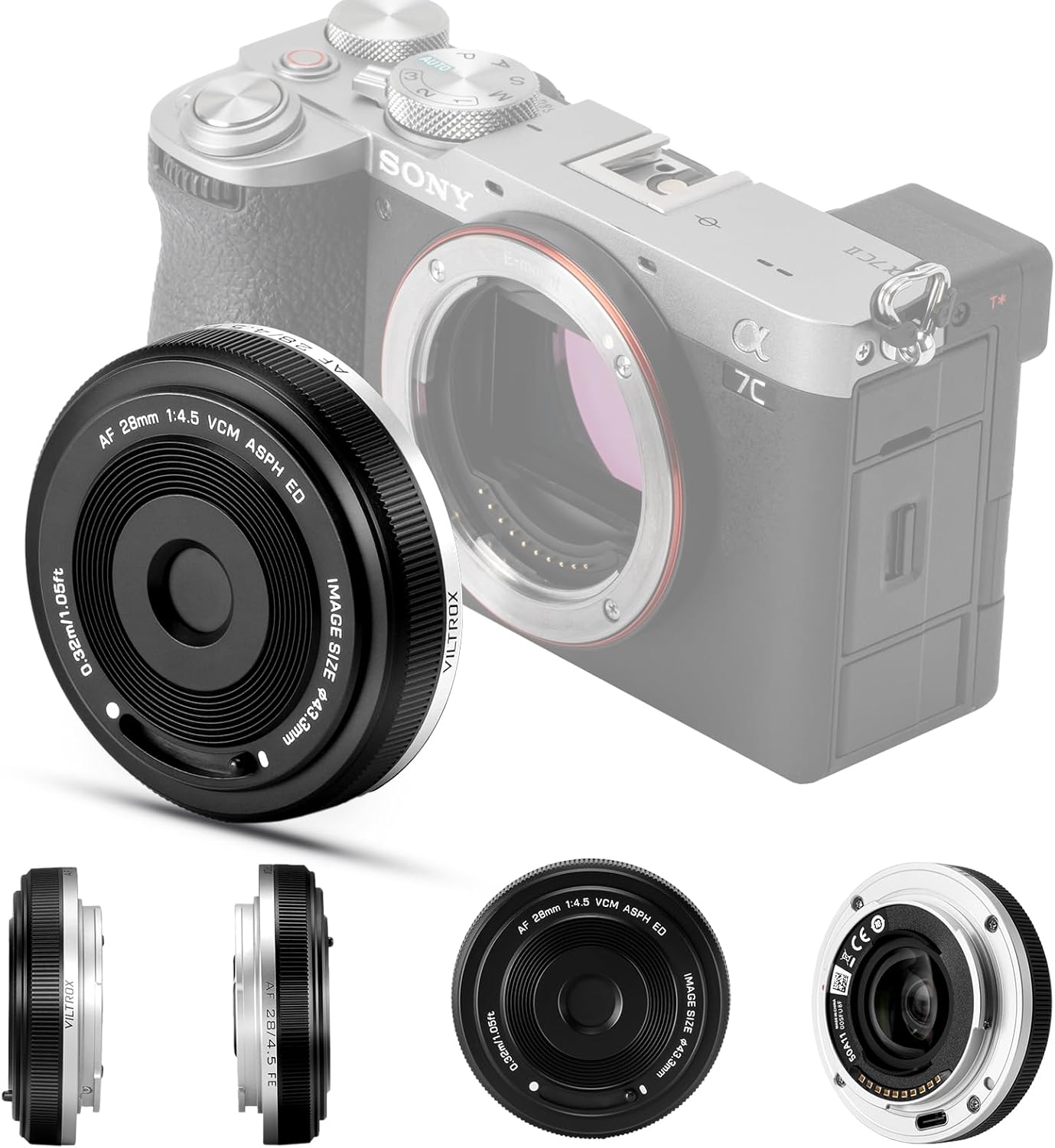 VILTROX 28mm F4.5 Pancake Lens for Sony E Mount Cameras