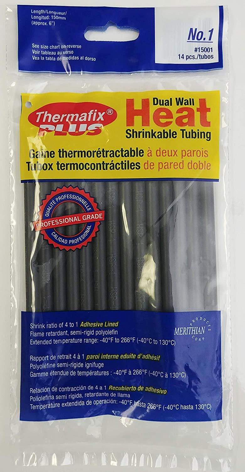 Thermafix Dual Wall Heat Shrink Tubing Set - 14 pcs, 4:1 Shrink Ratio
