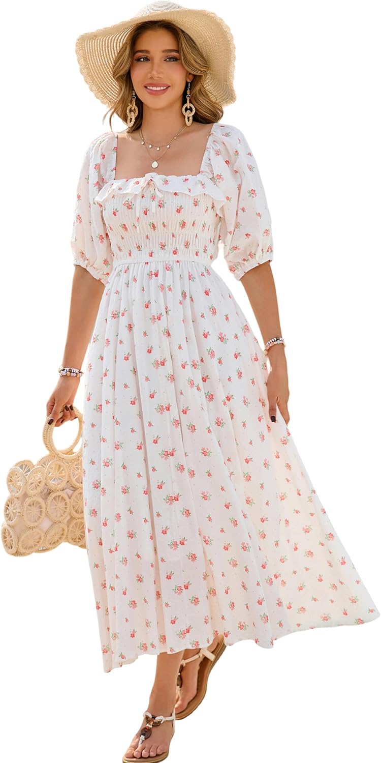 Ruffled Vintage Elegant Backless A Line Flowy Long Dresses