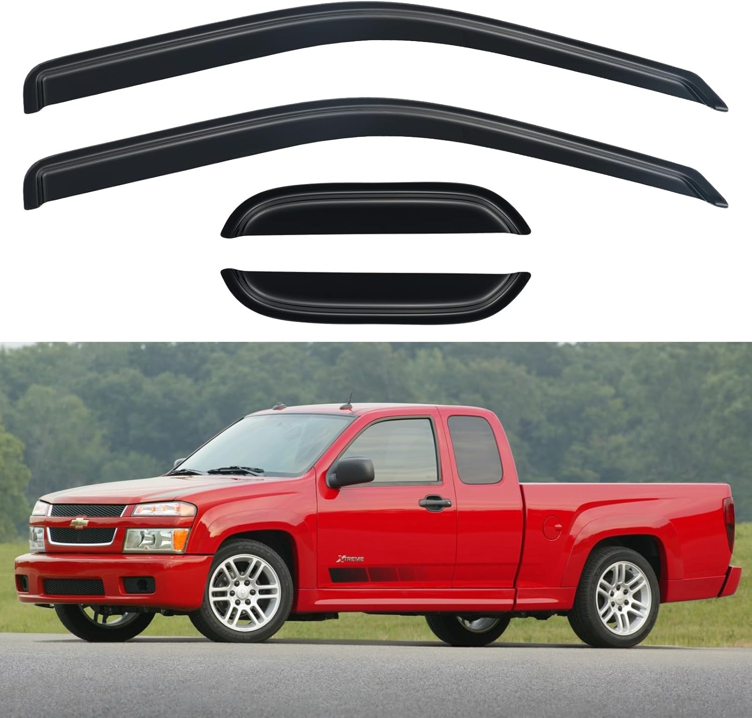Window Visors Rain Guards Shield for Chevy Colorado 2004-2012