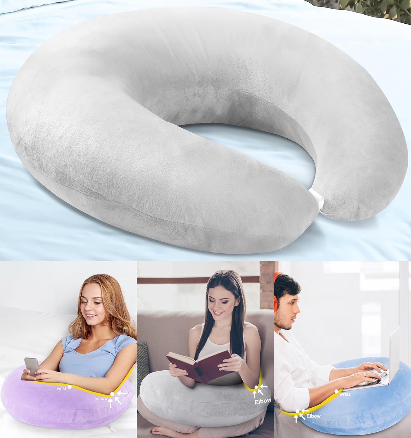 Gaming Pillow Arm Support for Bed & Sofa - Ergonomic Comfort