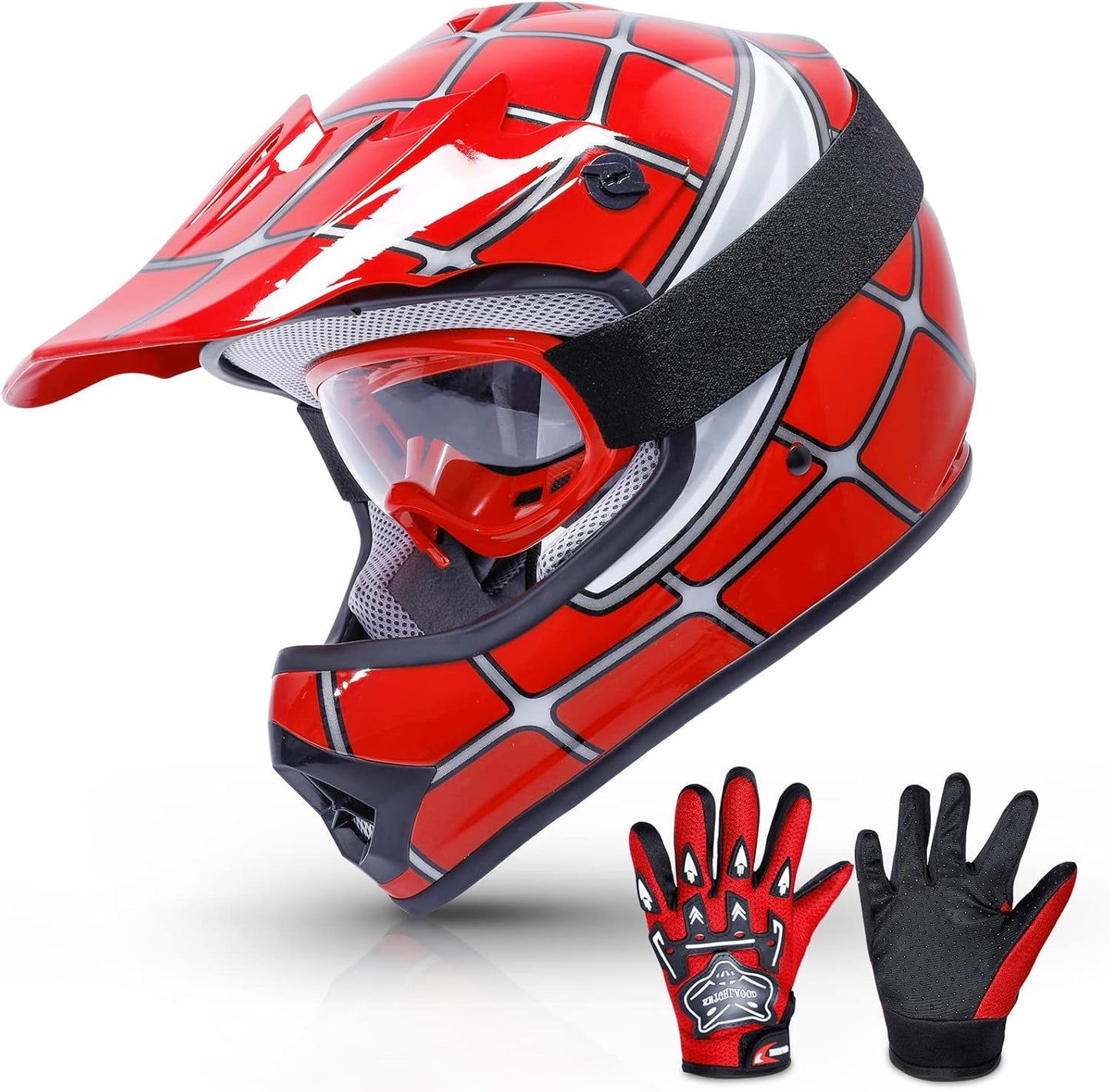 TCMT Youth Off-Road Full Face Helmet with Goggles and Gloves