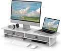 Fenge Monitor Stand with Drawer 2-Tier Dual Monitor Riser