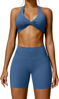 ABOCIW Workout Sets for Women Twist Front Halter Neck - Comfortable