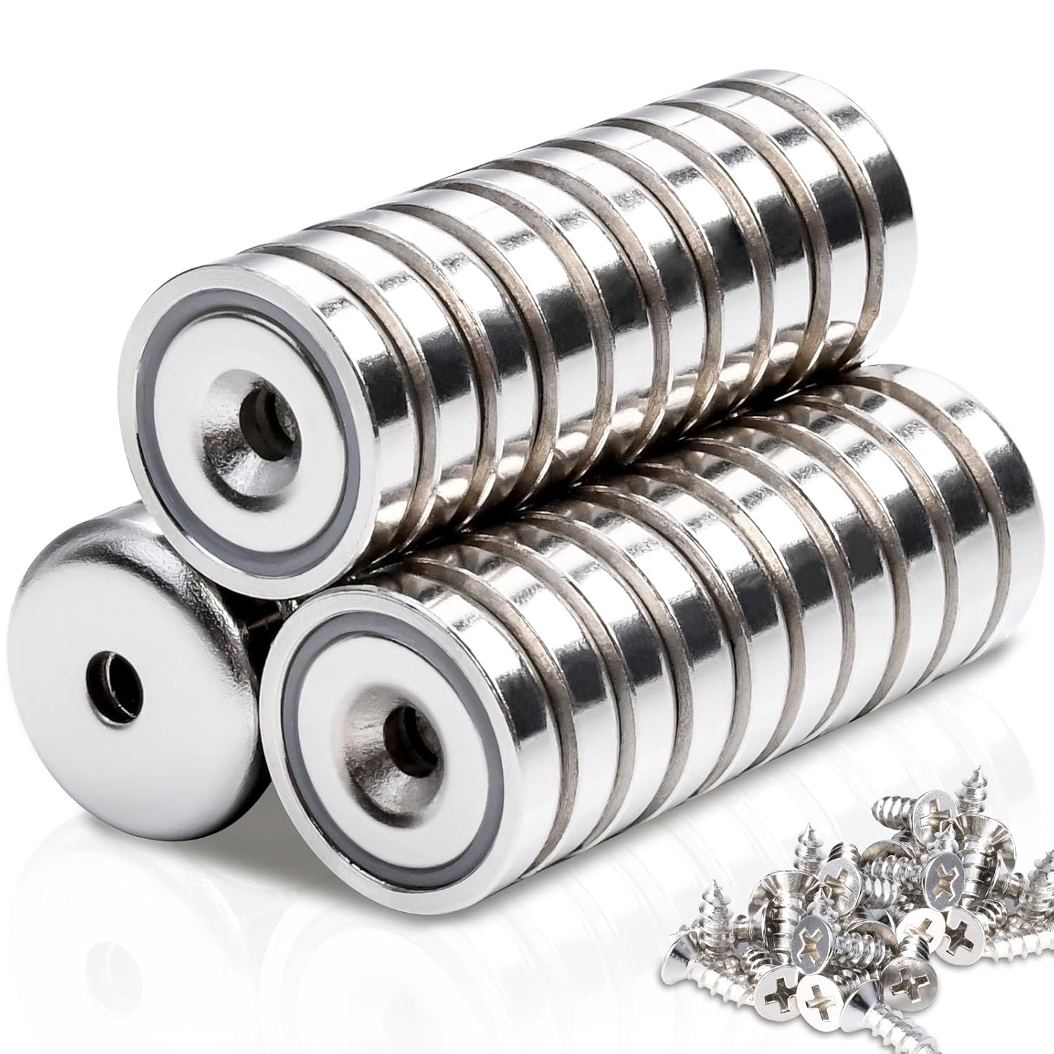 32Pcs Super Strong Round Cup Neodymium Magnets for DIY Projects