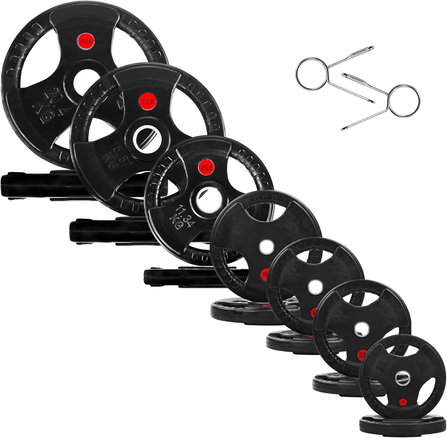 Olympic Cast Iron 2-Inch Weight Plates Set for Strength Training