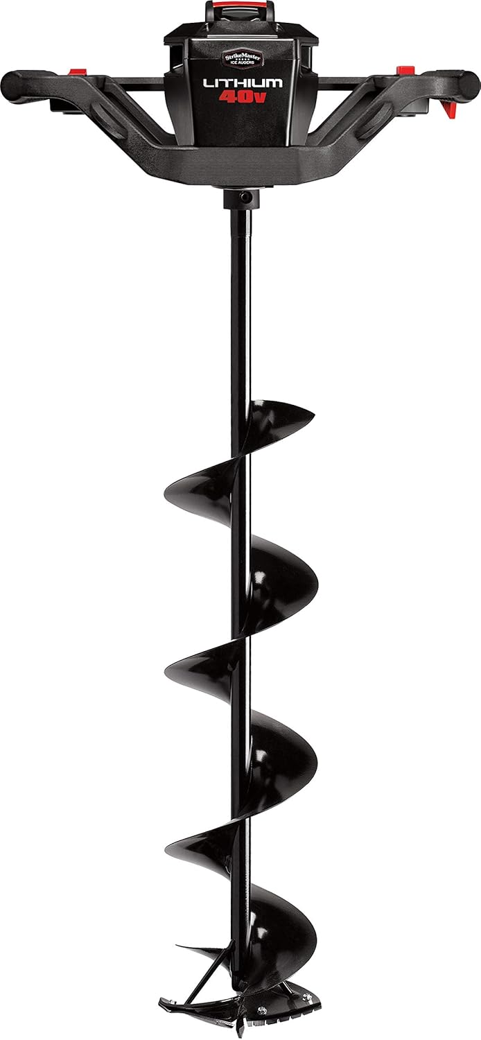 StrikeMaster Lithium 40V Lazer Ice Auger - Effortlessly Drills 10 Holes