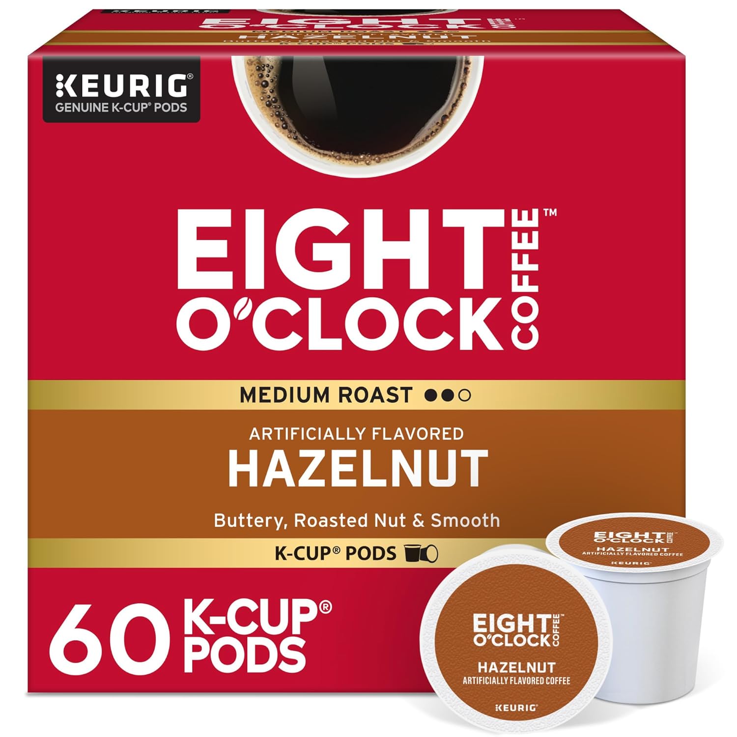 Eight O'Clock Coffee Hazelnut K-Cup Pods for Rich Flavor