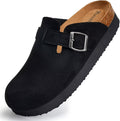 Torotto Womens Clogs Cork Footbed Suede Slippers - Arch Support