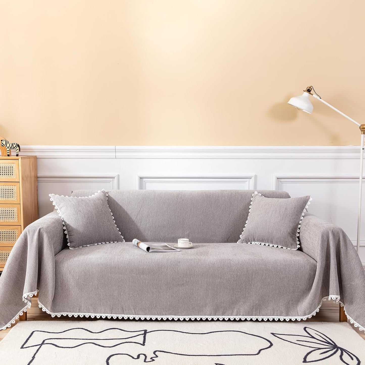 HANDONTIME Couch Cover for Dogs - Grey Sectional Sofa Protector