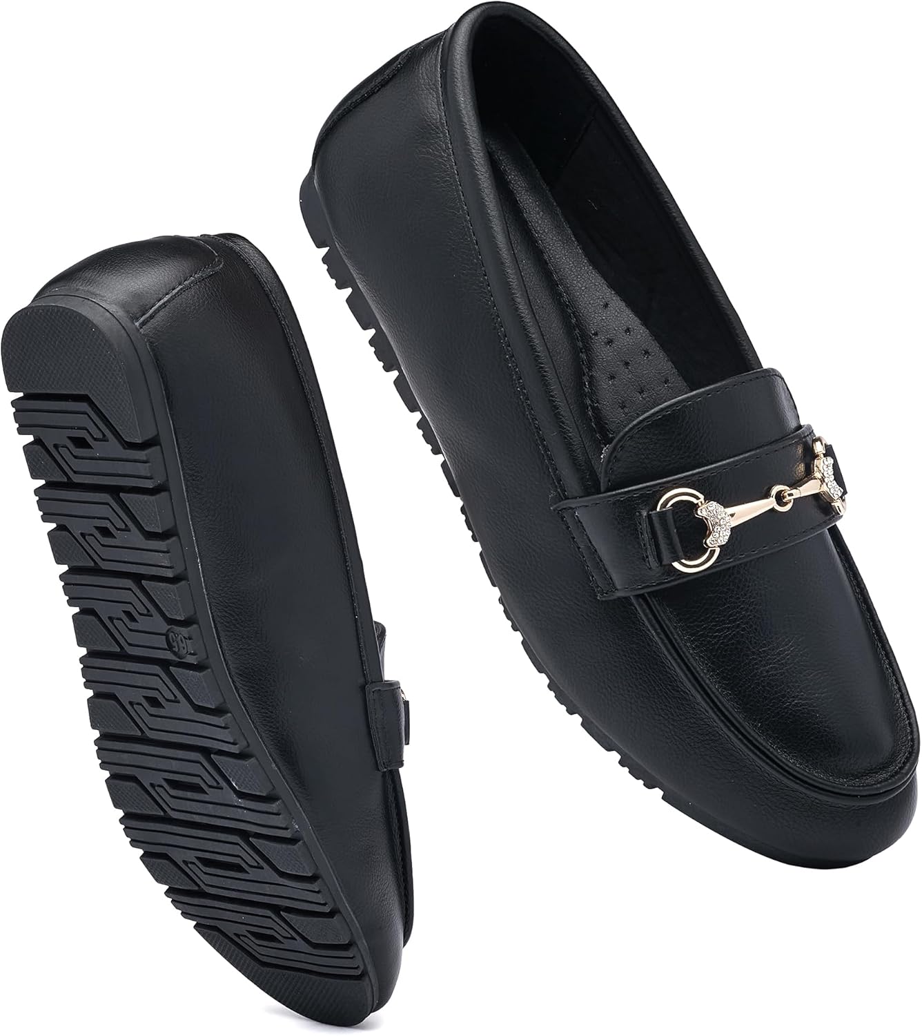 Women's Wide Loafers Casual Slip on Flat Shoes for Comfort