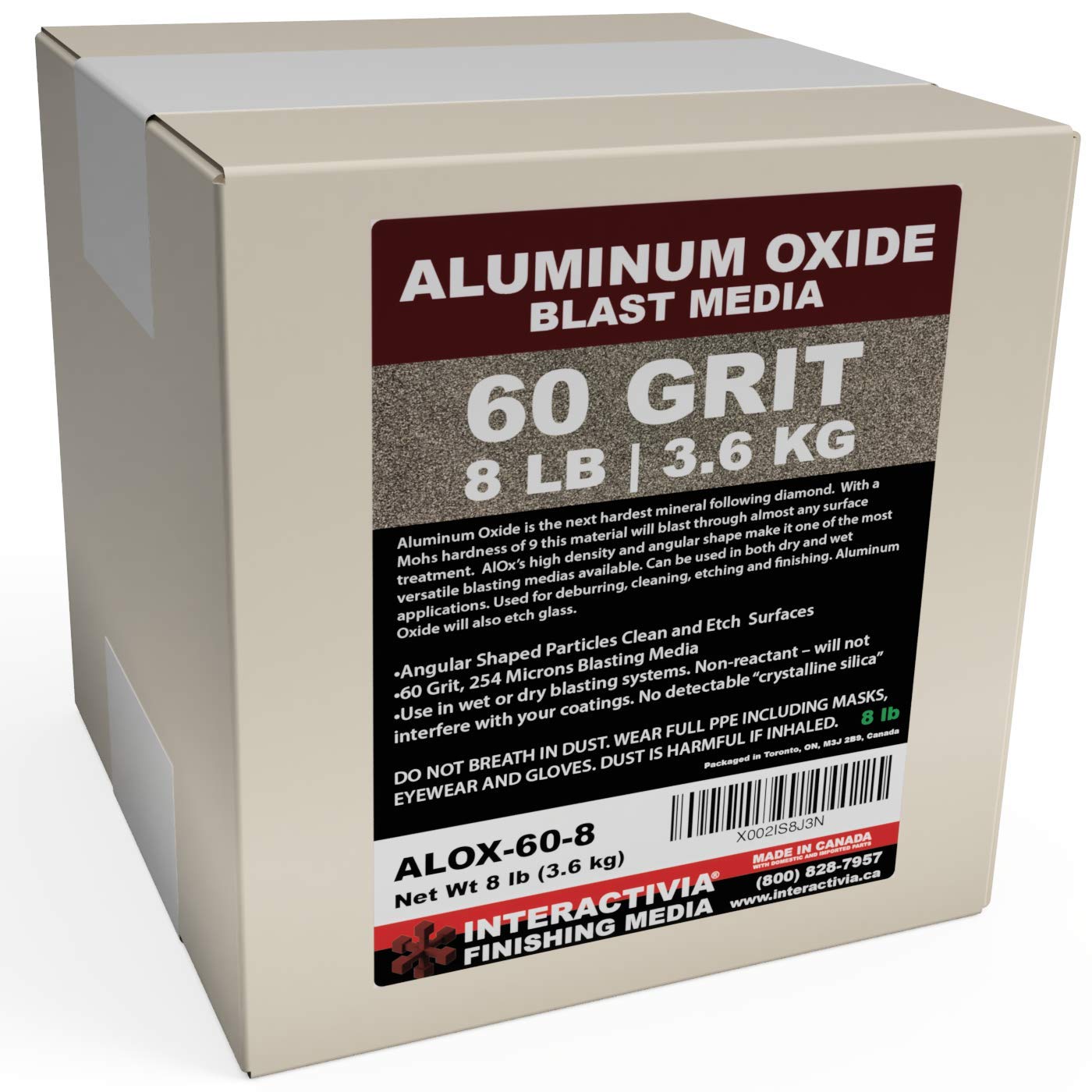 #60 Aluminum Oxide Medium Sand Blasting Abrasive Media 8 LBS