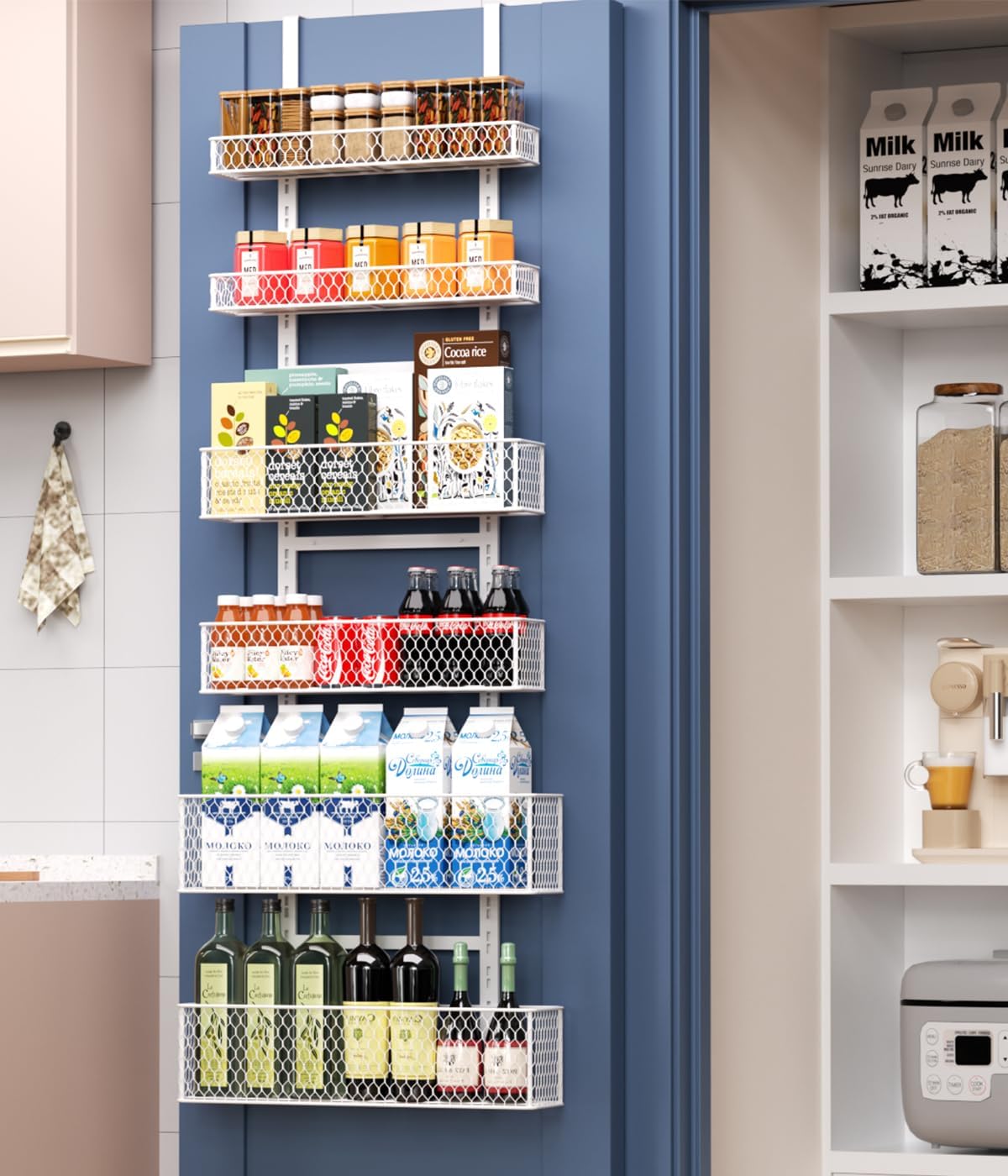 6-Tier Over The Door Pantry Organizer for Efficient Storage