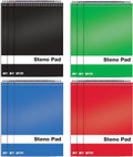 Spiral Steno Pads 12 Pack, 6 x 9 in Gregg Ruled - Color Coded Set