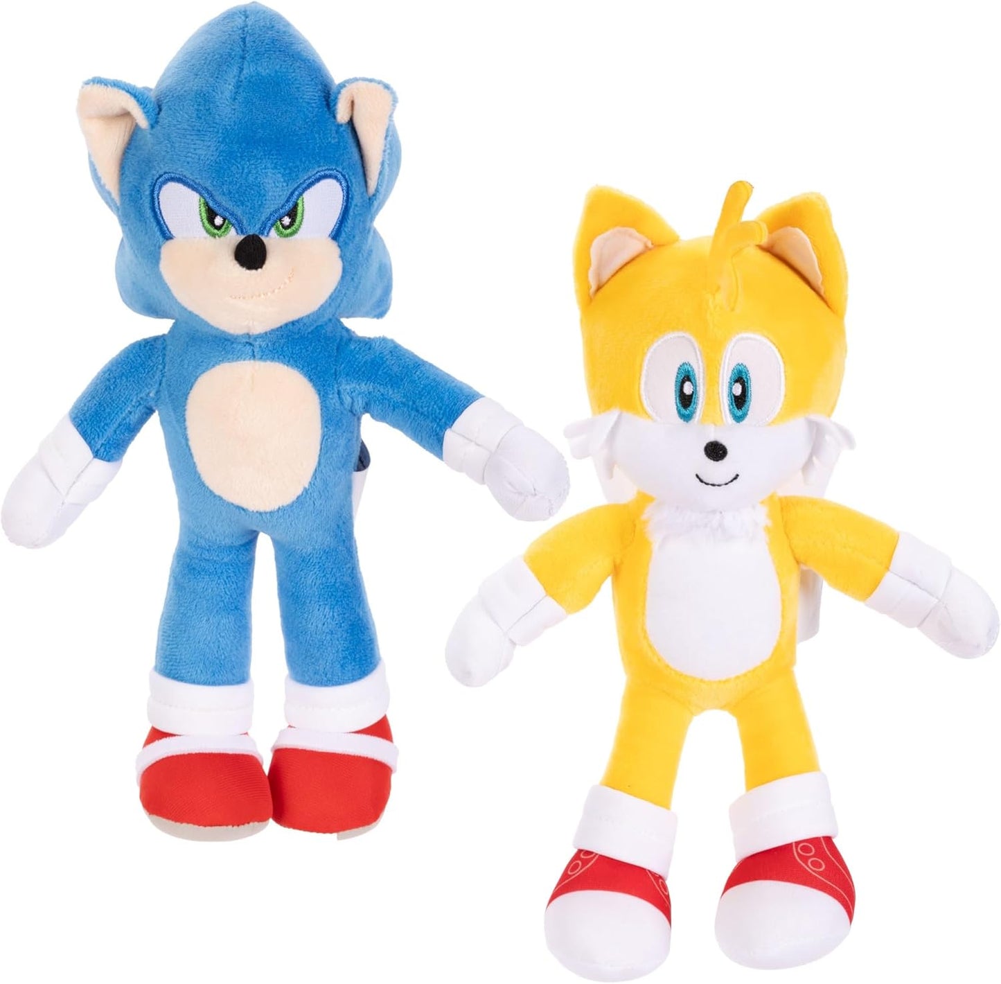 Sonic & Tails 9-Inch Plush Figures - Officially Licensed Movie Set