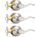 Probrico Passage Door Levers Satin Nickel for Hallway and Closet