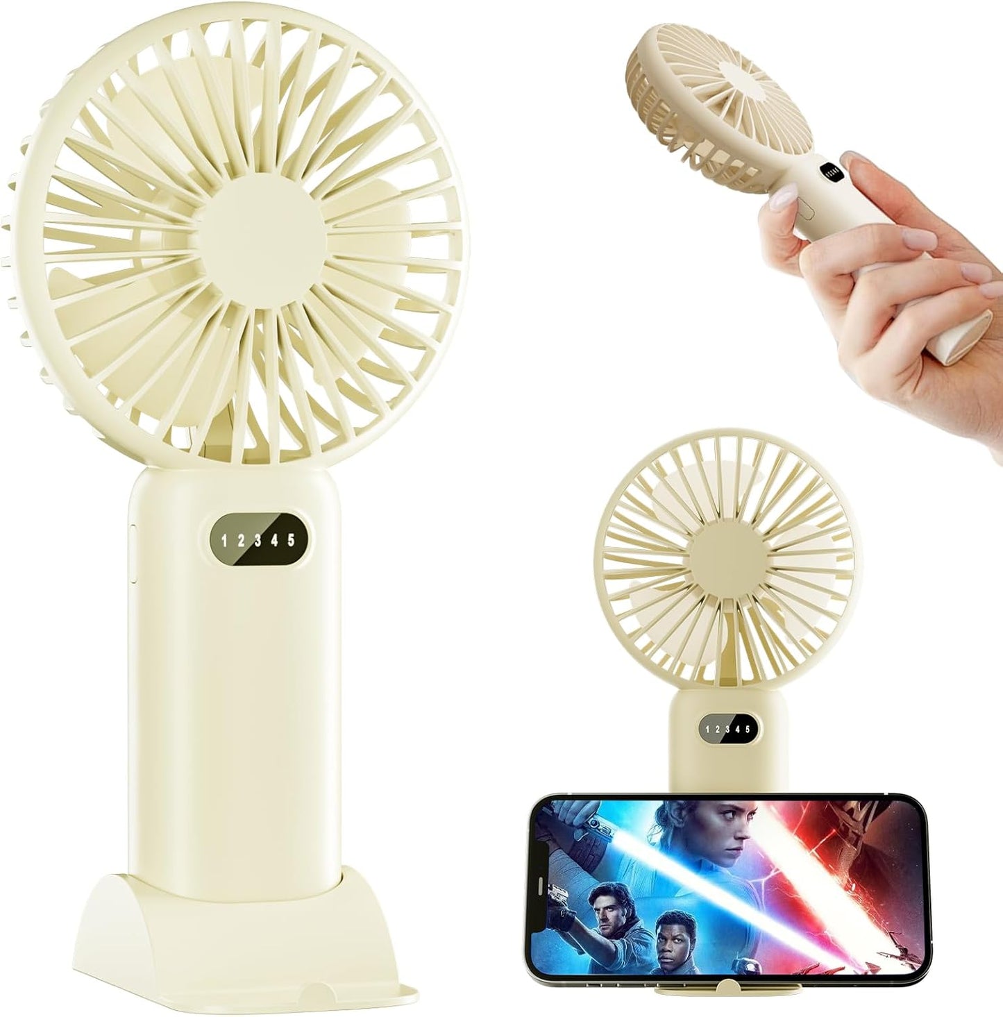 15-Hour Cooling Portable Fan with LED: Stay Cool Anywhere!