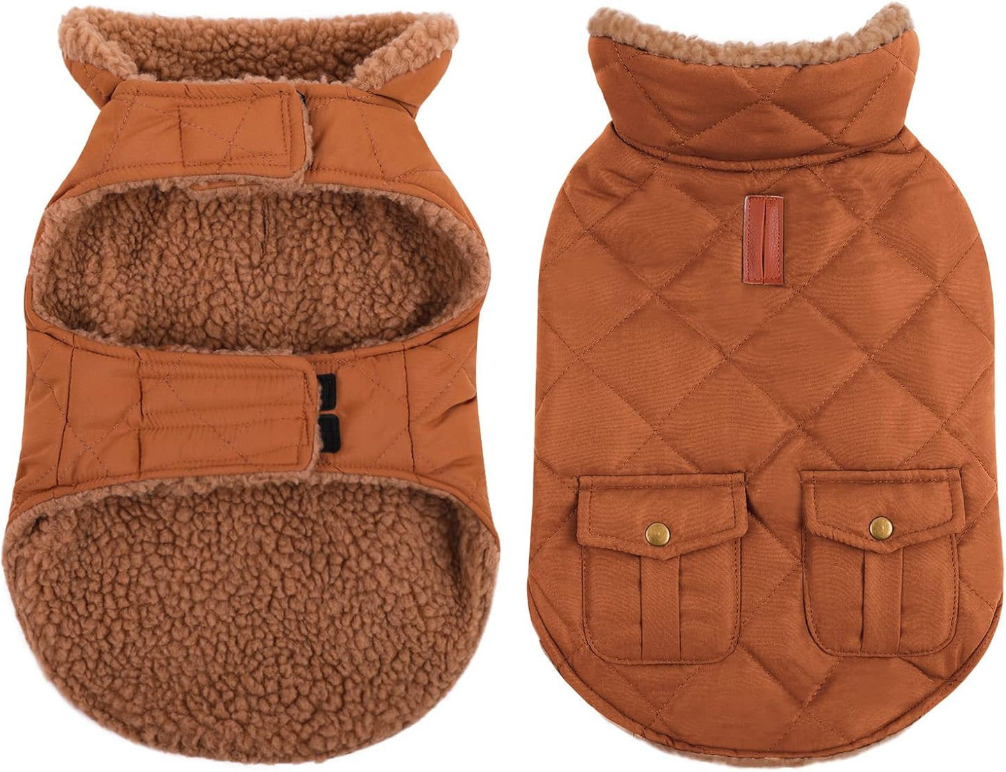 Queenmore Warm Puffer Dog Coat for Cold Weather Protection