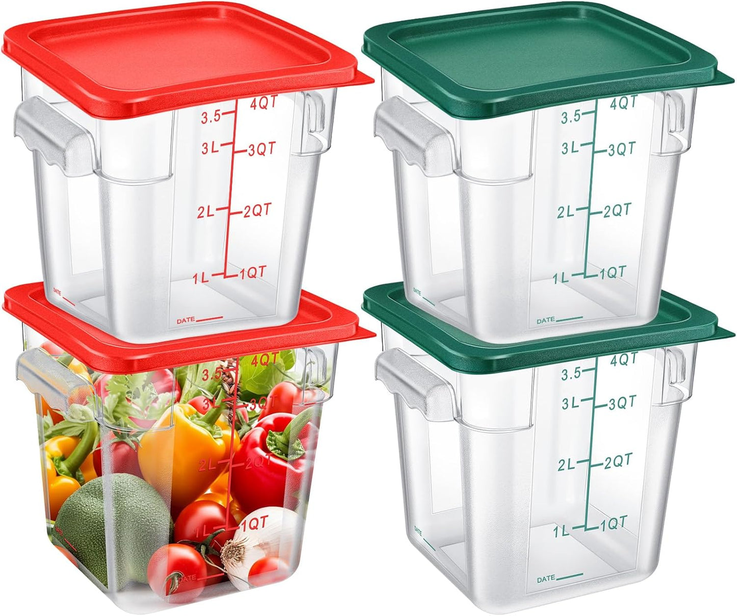 Maxcheck 4 Pcs 4Qt Food Storage Container Set for Kitchen Use