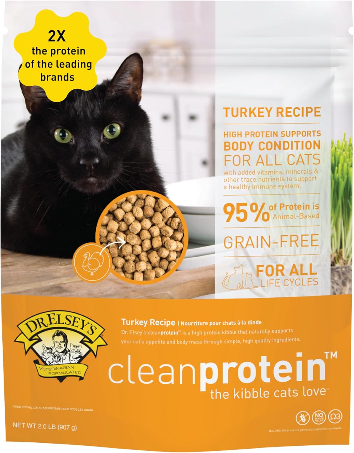 Dr. Elsey's Cleanprotein Turkey Cat Kibble for Optimal Health
