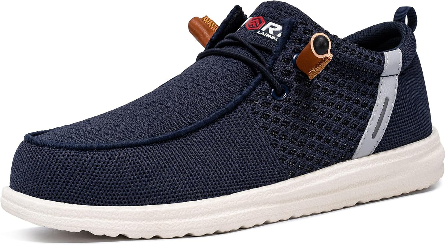 LARNMERN Slip On Steel Toe Shoes for Comfortable Walking