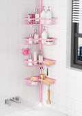 KEGII Shower Caddy Tension Pole 4-Tier Corner Organizer - Space-Saving
