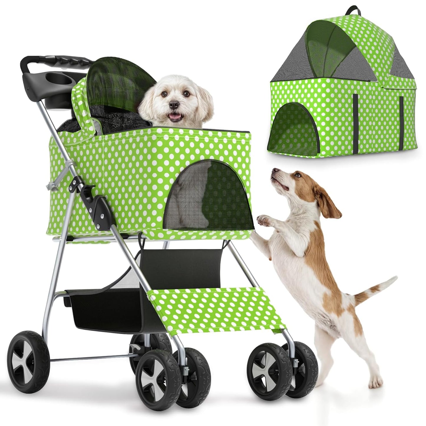 Magshion Foldable Pet Stroller for Small Dogs & Cats Up to 33 lbs