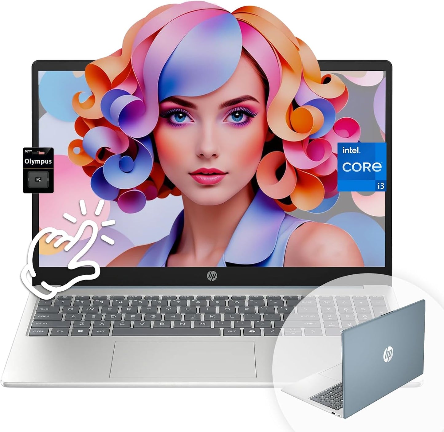 HP 15.6 FHD Touchscreen Laptop with Intel Core i3 and 16GB RAM