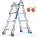 LUISLADDERS A Frame 4 Step Telescoping Ladder - 17 ft Reach