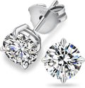 Moissanite Stud Earrings 6.0mm D VVS1 - Bright, Hypoallergenic