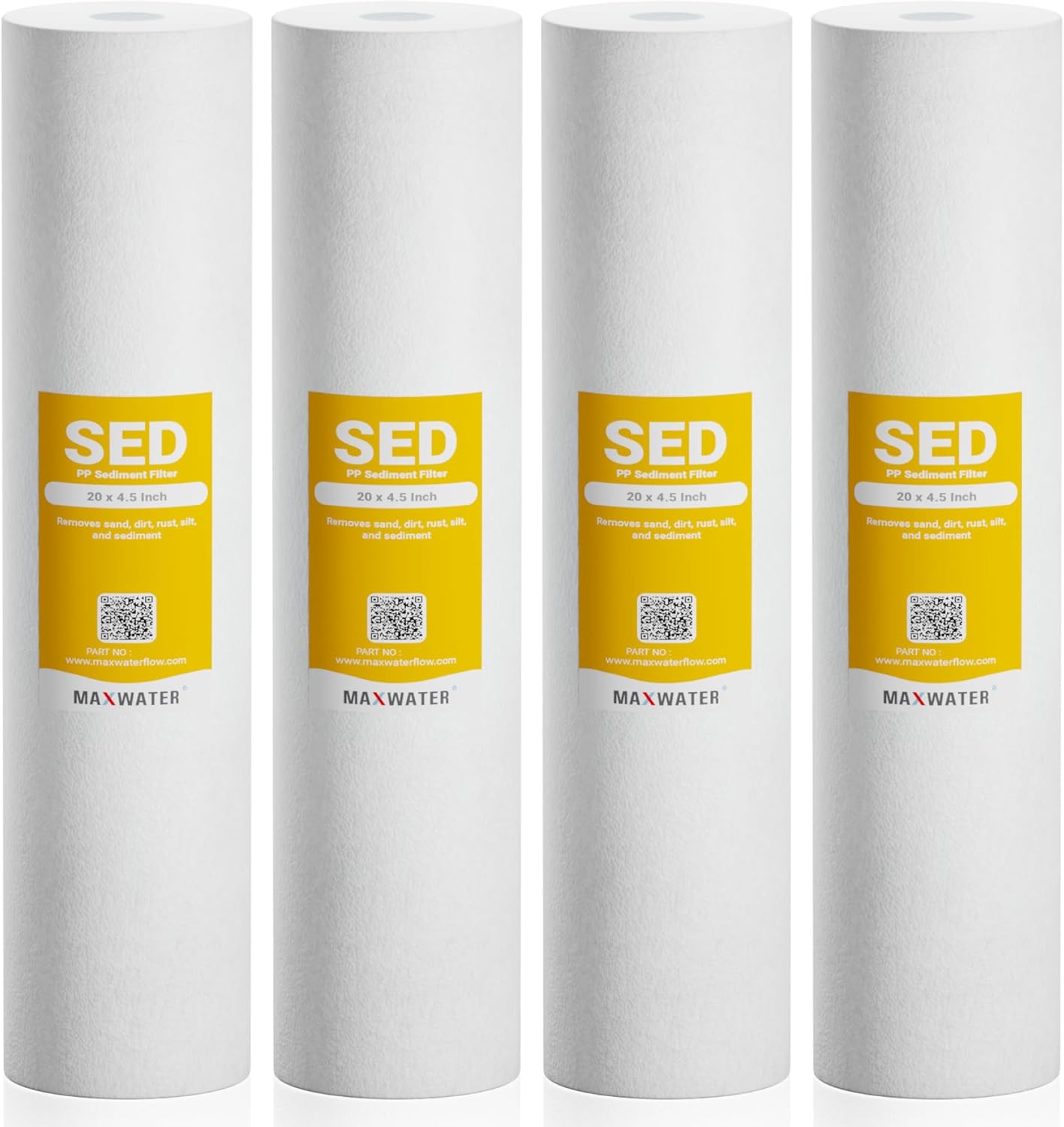 Max Water 1 Micron 20 x 4.5 Sediment Filter for Whole House