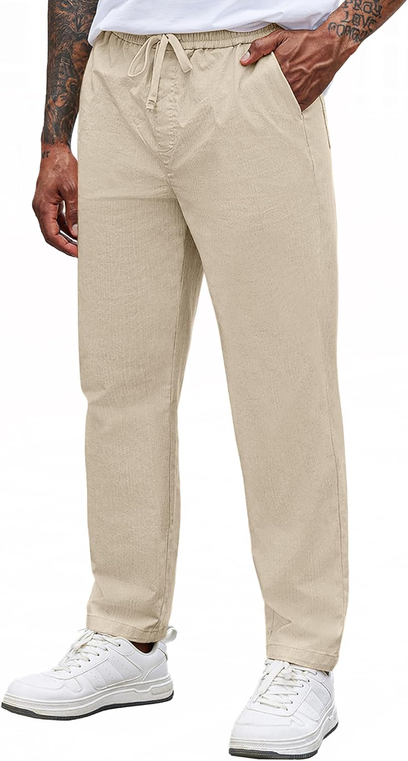 COOFANDY Mens Casual Pants with Elastic Waist and Pockets