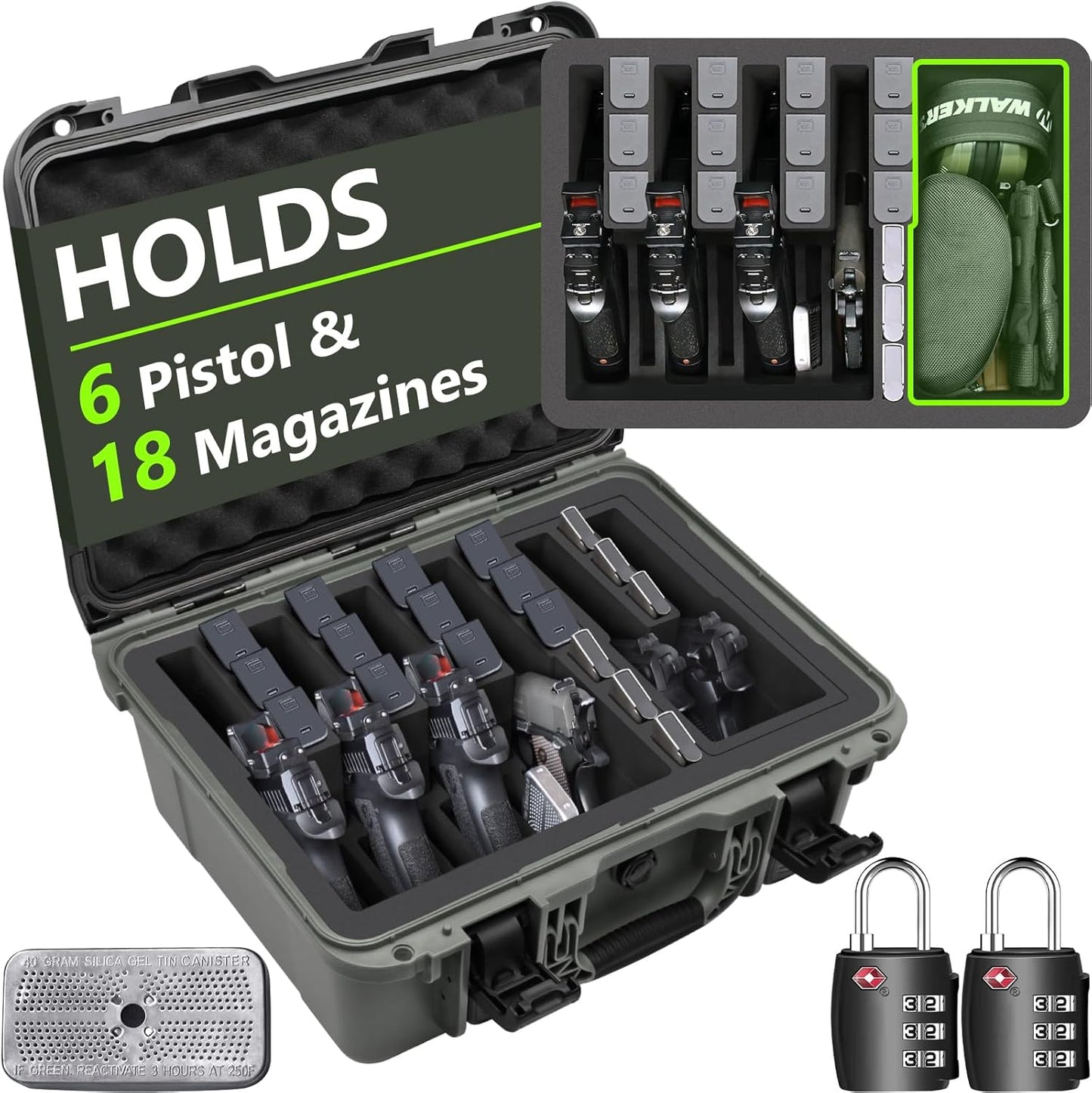 TSA Approved Pistol Gun Case for Multiple Handguns Travel