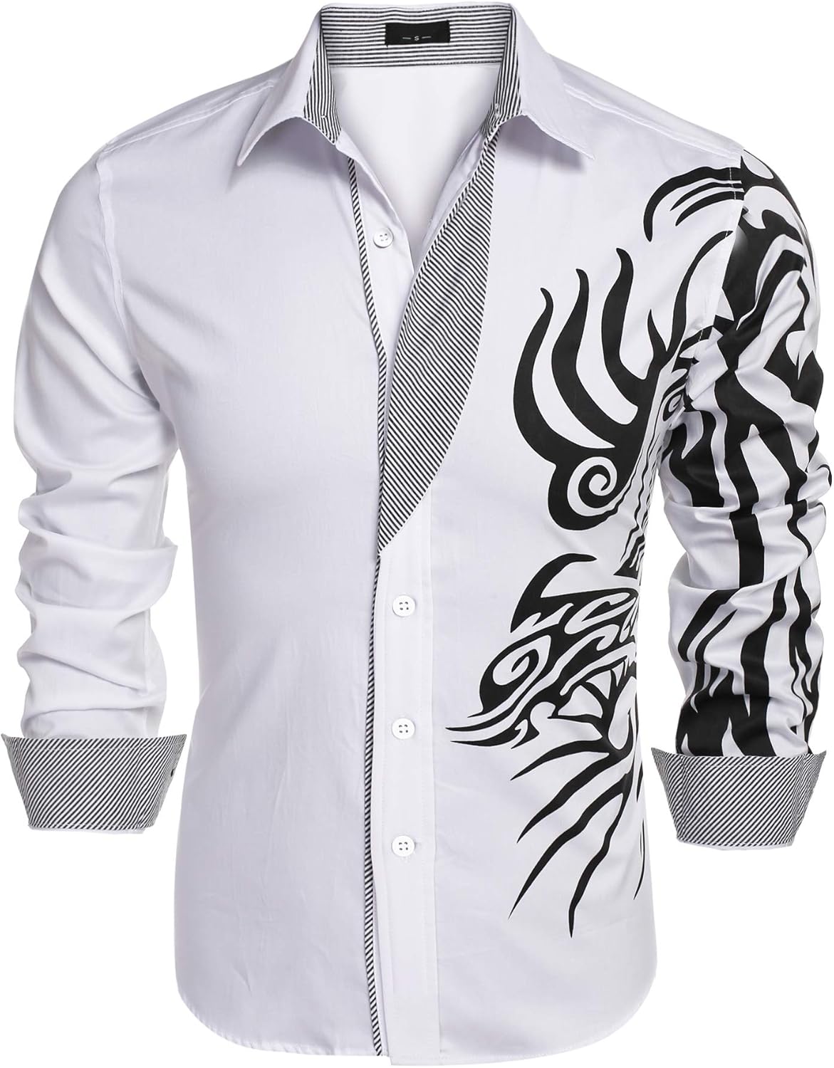 Stylish COOFANDY Men's Print Button Down Dress Shirt for All Occasions
