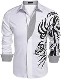 COOFANDY Men's Print Button Down Dress Shirt - Casual