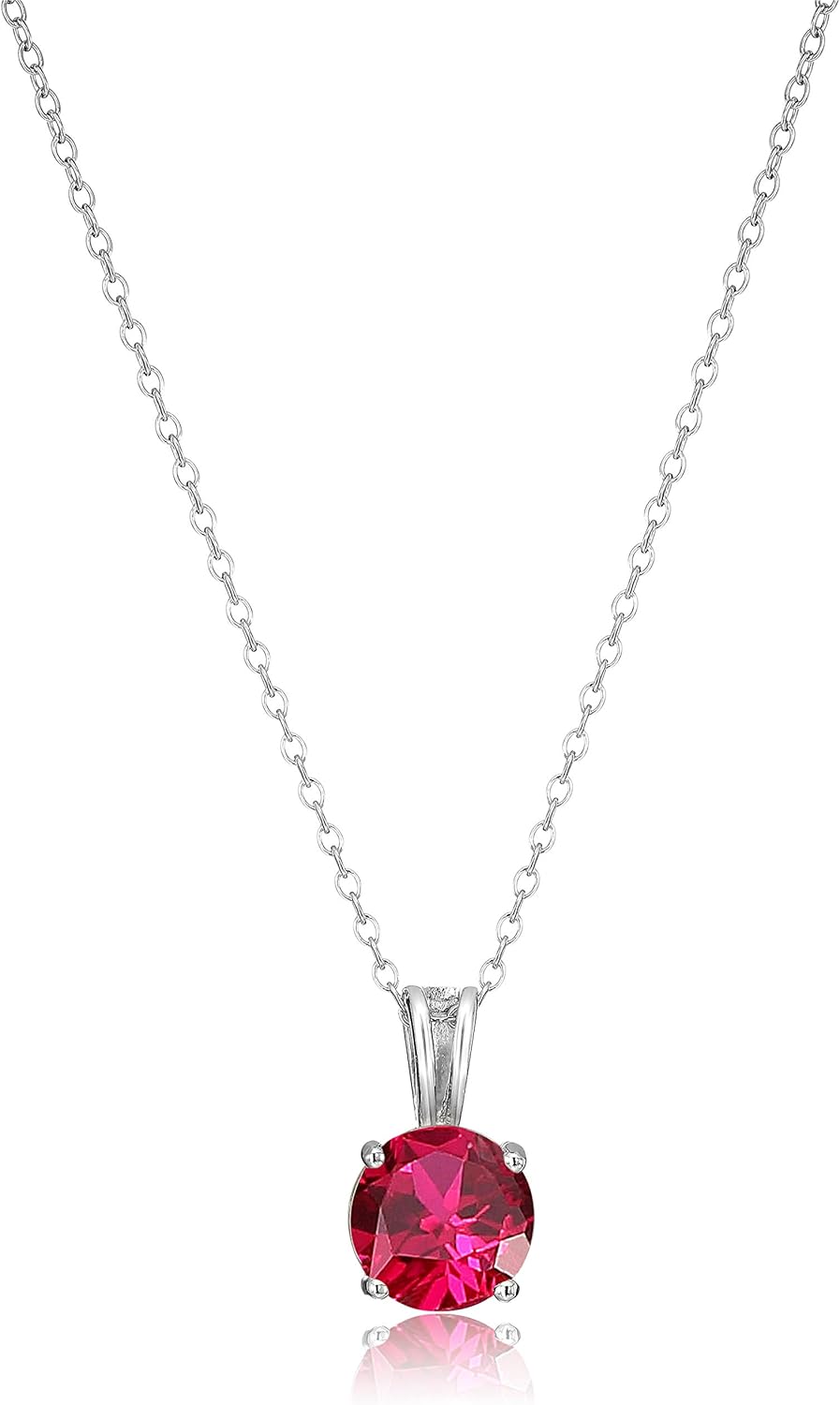 Timeless Ruby Birthstone Pendant Necklace in Sterling Silver