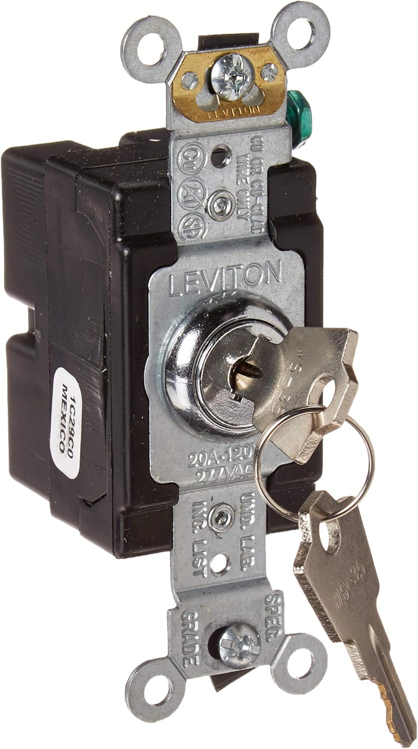 Leviton 20 Amp Key Locking AC Quiet Switch for Heavy Duty Use