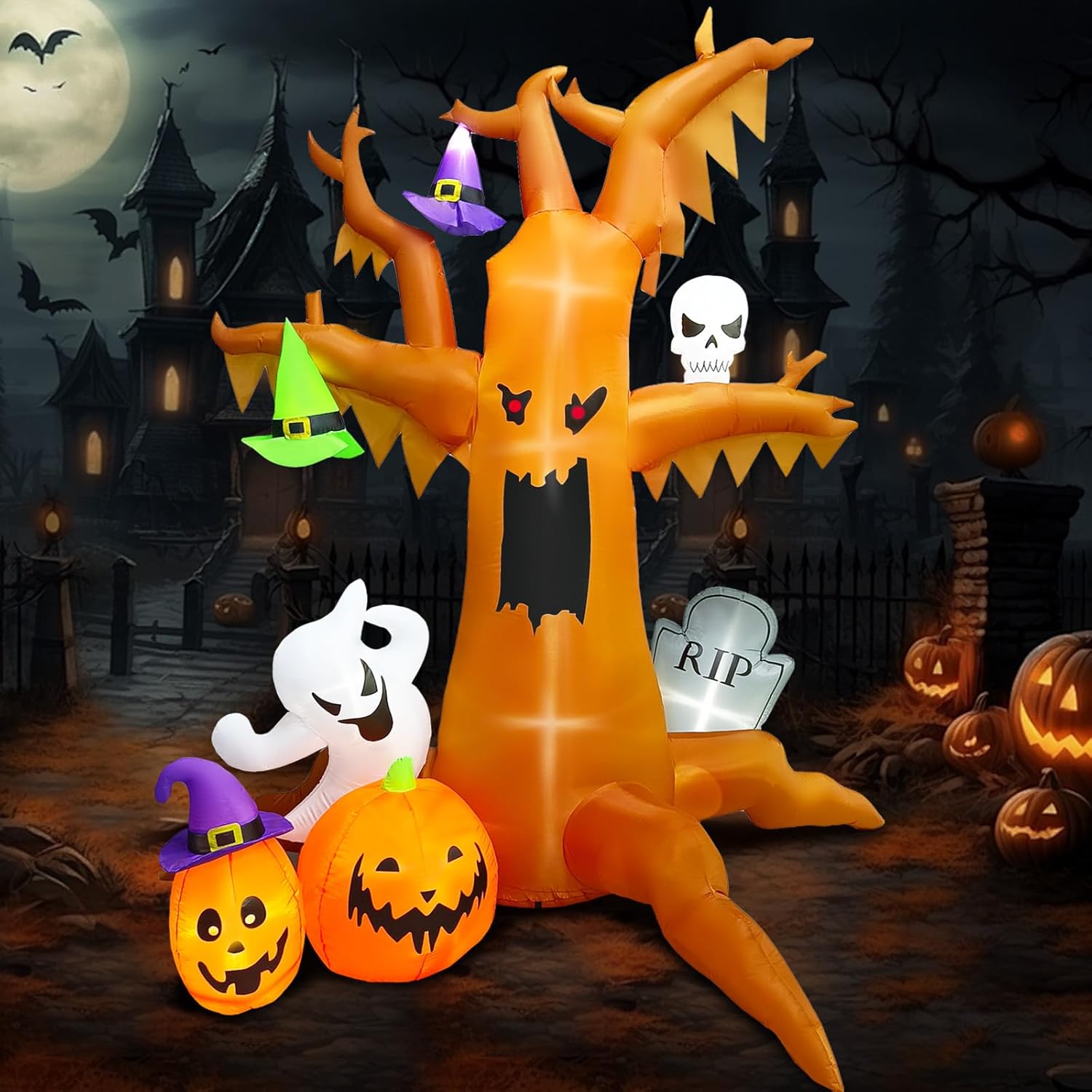 8.4FT Halloween Inflatable Spooky Tree for Outdoor Decor