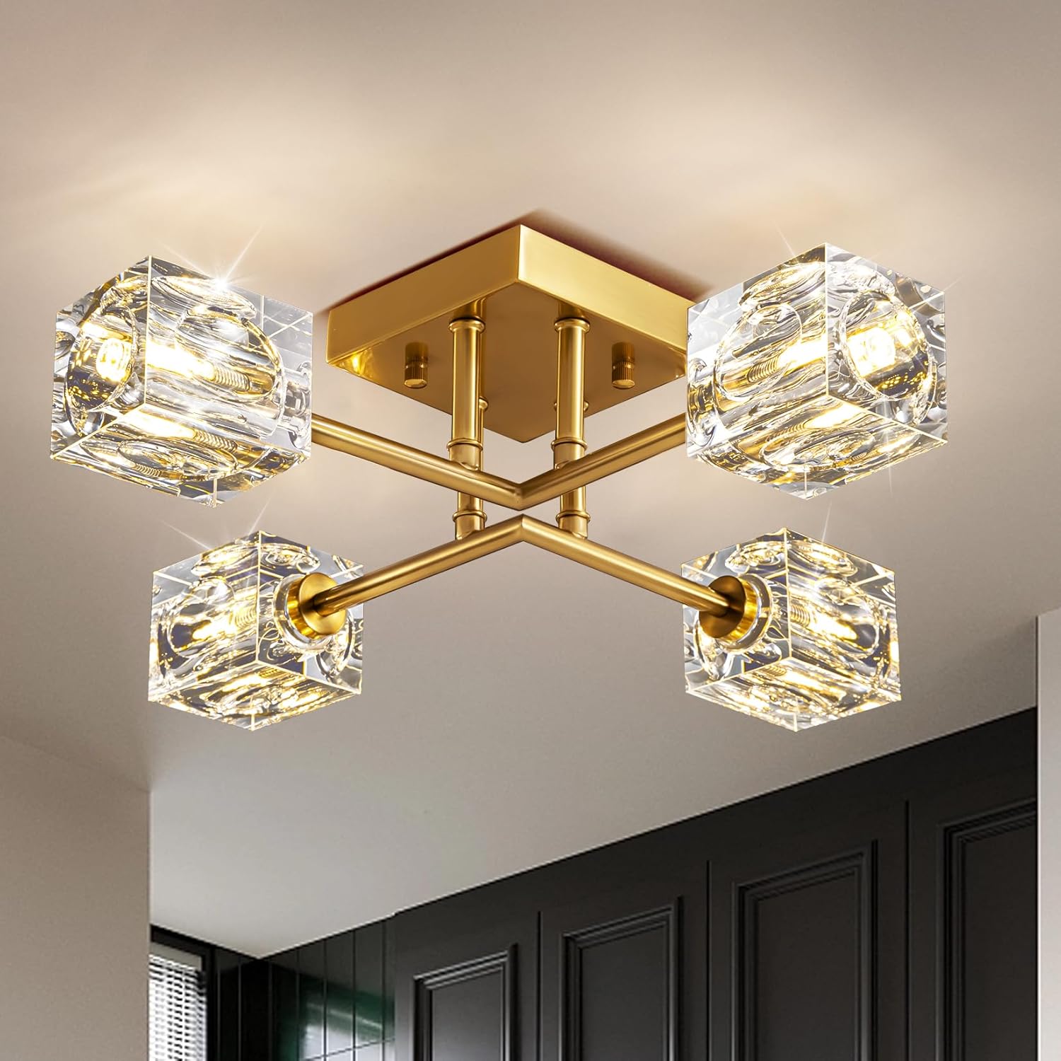Gold Modern Sputnik Chandelier Light Fixture for Elegant Spaces