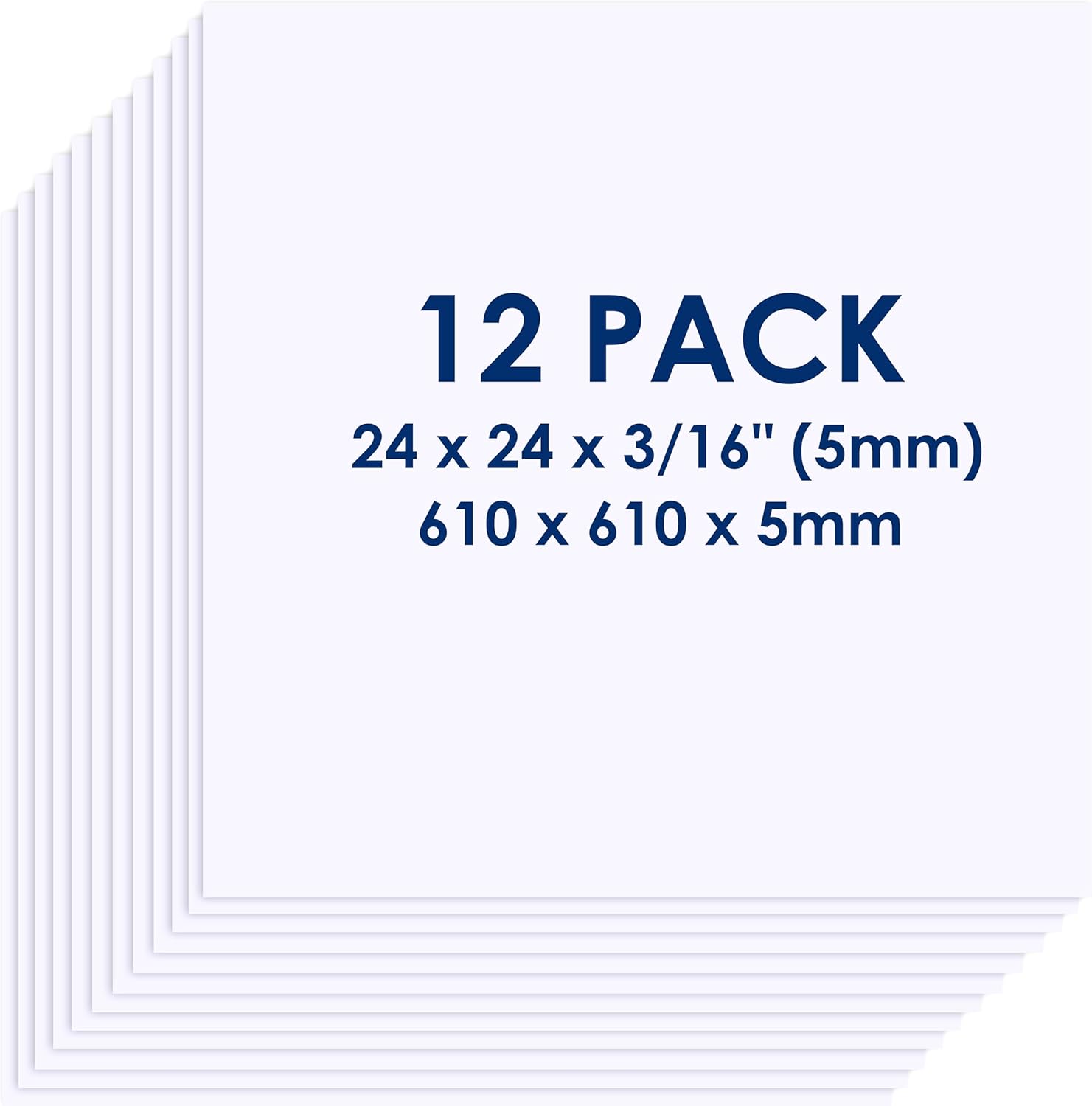 Foam Board 24 x 24 x 3/16in - Premium Double Sided Rigid Boards